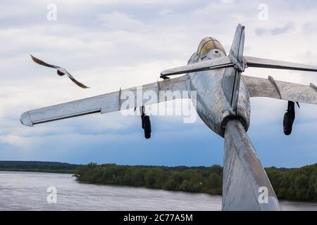 Alte verlassene Flugzeuge im Wald Stockfoto