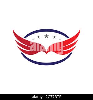 Falcon wing Logo Template Vector Illustration Design Stock Vektor