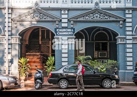 Straßenszene im Colaba-Viertel von Mumbai, Maharashtra, Indien Stockfoto