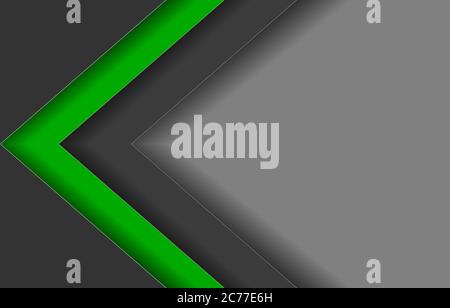 Abstrakter Hintergrund schwarz, grün, grau Linie Pfeil Dreieck Vektor-Illustration. Stockfoto