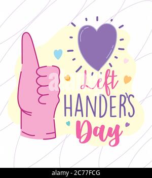 Links Handers Tag, Hand wie Geste Cartoon Feier Vektor Illustration Stock Vektor