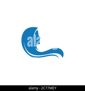 Muslima hijab Logo template Vector Illustration Design Stock Vektor