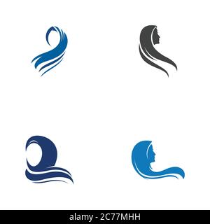 Muslima hijab Logo template Vector Illustration Design Stock Vektor