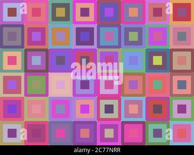 Nahtlose Textur mit leuchtend rosa Quadraten. Vektor Hintergrund für Geschenkpapier, Tapete und Ihre Kreativität Stock Vektor