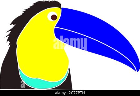 Schöne gelbe Hals fliegenden Papagei auf weißem Hintergrund Vektor abstrakt. Stock Vektor