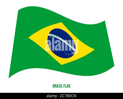 Brasilien Fahne winken Vector Illustration auf weißem Hintergrund. Brasilien Landesflagge. Stock Vektor