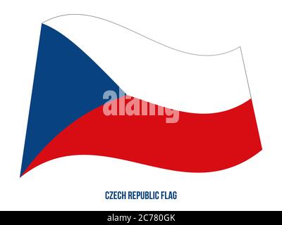 Tschechische Republik Flagge schwenkten Vector Illustration auf weißem Hintergrund. Tschechien Nationalflagge. Stock Vektor