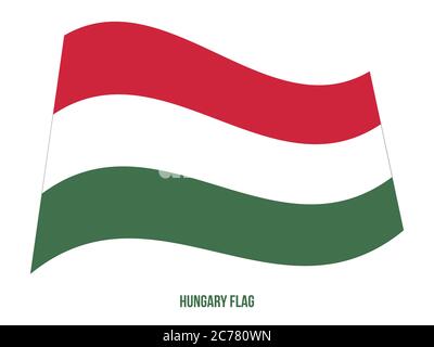 Ungarn Fahne winken Vector Illustration auf weißem Hintergrund. Ungarn Landesflagge. Stock Vektor