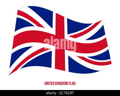 Großbritannien Flagge schwenkten Vector Illustration auf weißem Hintergrund. Großbritannien Nationalflagge. Stock Vektor