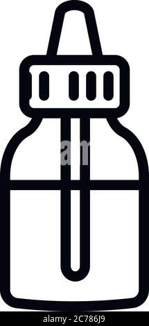 Symbol für Flüssighafenvape für kleine Flaschen. Outline Liquid Small Bottle Vape Vector Icon für Web-Design isoliert auf weißem Hintergrund Stock Vektor