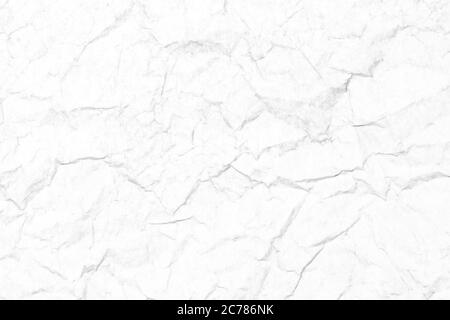 Textur aus zerknittert weißem Pergament oder Papier. Abstrakter Hintergrund für Design. Leer mit Kopierplatz für einen Text. Stockfoto