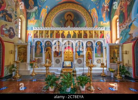 Rom zeigt Dutzende wundervolle Kirchen. Hier insbesondere Santa Caterina martyre, eine der wenigen russisch-orthodoxen Kirchen in Rom Stockfoto