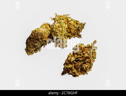 Marihuana Cannabis isoliert weißen Hintergrund Stockfoto