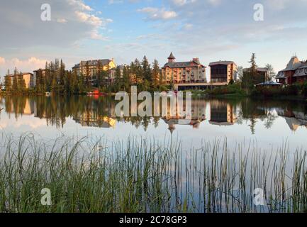 See in der Slowakei Berg, Strbske Pleso Stockfoto