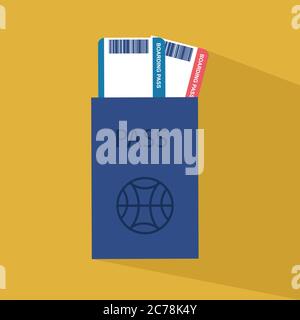 Vektordarstellung von Passdokument und Tickets Stock Vektor