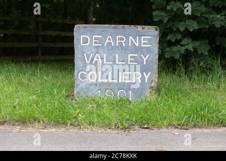 Dearne Valley Colliery 1901 Schild, Little Houghton, Barnsley, South Yorkshire, England, Großbritannien Stockfoto