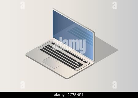 Vektordarstellung des Laptops mit leerem Bildschirm Stock Vektor