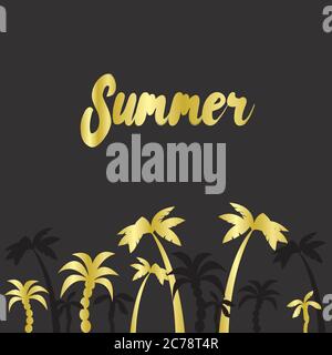 Schöne Berglandschaft mit einem See und Bäumen. Die Nacht der Berge. Vektorgrafik für eine Karte oder ein Poster. Tourismus, Reisen und Abenteuer Stock Vektor