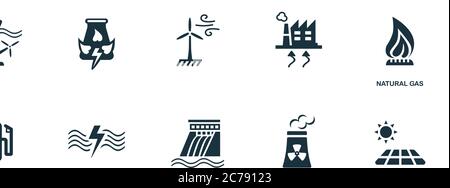 Symbol für Erdgas. Einfaches Element aus alternativer Energiegewinnung. Creative Natural Gas Icon für Webdesign, Vorlagen, Infografiken und vieles mehr Stock Vektor