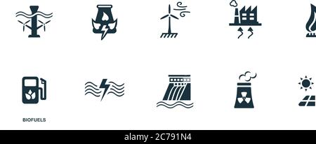 Symbol für Biokraftstoffe. Einfaches Element aus alternativer Energiegewinnung. Creative Biofuels Icon für Webdesign, Templates, Infografiken und mehr Stock Vektor