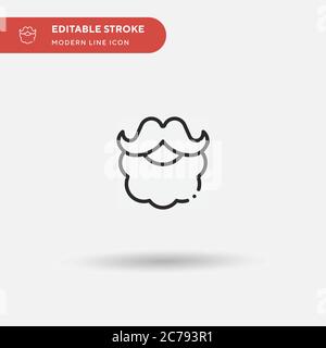 Einfaches Vektorsymbol für Bart. Illustration Symbol Design Vorlage für Web mobile UI Element. Perfekte Farbe modernes Piktogramm auf bearbeitbaren Strich. Bartsymbol Stock Vektor