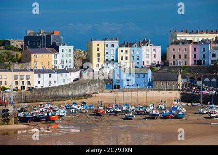 Tenby Hafen Tenby Pembrokeshire Wales Stockfoto