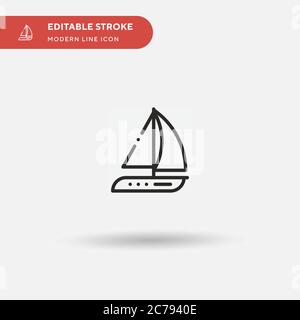 Yatch einfaches Vektorsymbol. Illustration Symbol Design Vorlage für Web mobile UI Element. Perfekte Farbe modernes Piktogramm auf bearbeitbaren Strich. Yatch-Symbol Stock Vektor