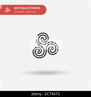 Einfaches Vektorsymbol Triskele. Illustration Symbol Design Vorlage für Web mobile UI Element. Perfekte Farbe modernes Piktogramm auf bearbeitbaren Strich. Triskel Stock Vektor