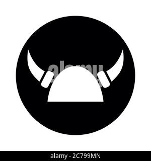 Wikinger Helm mit Hörnern. Vektordarstellung isoliert auf weißem Hintergrund. Stock Vektor
