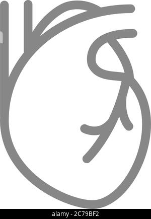 Symbol für die menschliche Herzlinie. Symbol für gesundes inneres Organ Stock Vektor