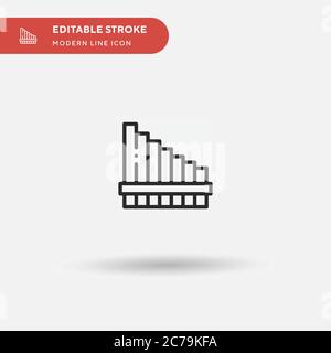 Einfaches Vektorsymbol für Schwenken-Flöte. Illustration Symbol Design Vorlage für Web mobile UI Element. Perfekte Farbe modernes Piktogramm auf bearbeitbaren Strich. Pan Fl Stock Vektor