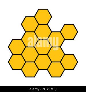 Wabensymbol auf weißem Hintergrund isoliert. Süßes Natursymbol. Lebensmittelstruktur . Stock Vektor