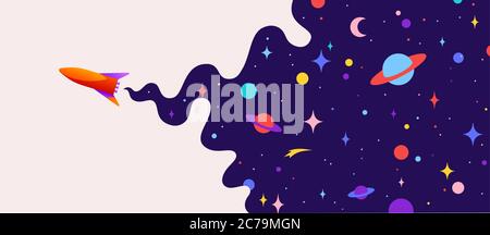 Universum. Motivationsbanner mit Universum Kosmos Stock Vektor