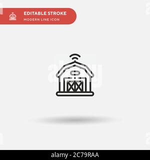 Einfaches Vektorsymbol für Smart Farm. Illustration Symbol Design Vorlage für Web mobile UI Element. Perfekte Farbe modernes Piktogramm auf bearbeitbaren Strich. Intelligent Stock Vektor