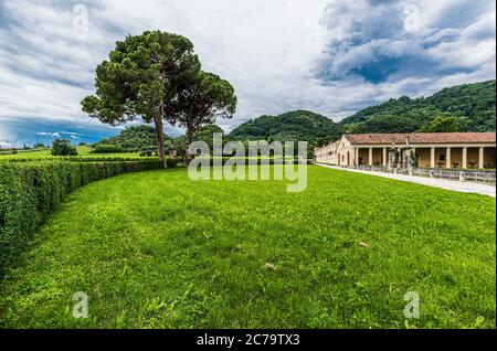 Italien Venetien - S. Eusebio - Bassano del Grappa - Villa Angarano Bianchi Michiel - Andrea Palladio Architekt Stockfoto