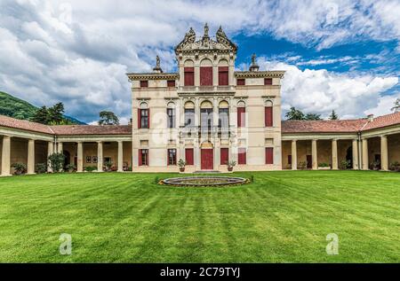 Italien Venetien - S. Eusebio - Bassano del Grappa - Villa Angarano Bianchi Michiel - Andrea Palladio Architekt Stockfoto