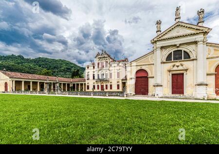 Italien Venetien - S. Eusebio - Bassano del Grappa - Villa Angarano Bianchi Michiel - Andrea Palladio Architekt Stockfoto