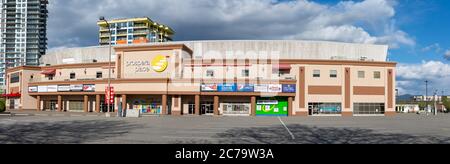 Kelowna, BC / Kanada - 18. Mai 2020: Prospera Place befindet sich an der Water Street, im Zentrum von Kelowna. Stockfoto