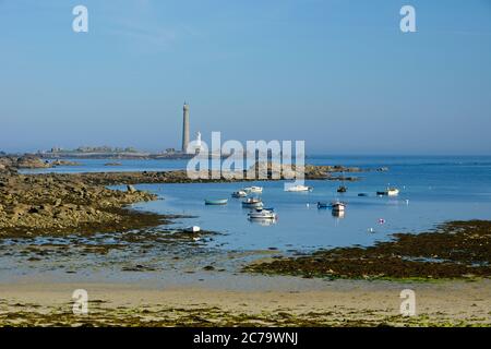 Leuchtturm der Ile Vierge bei Plouguerneau in Bretagne Frankreich Stockfoto