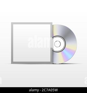 CD oder DVD-Compact Disc mit schwarzem Cover Template Mockup, Vektorgrafik Stock Vektor