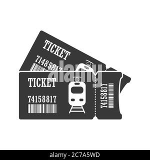 Fahrkarte für einen Elektrozug oder eine Straßenbahn. Einfaches Vektorsymbol auf weißem Hintergrund für Websites und Apps isoliert Stock Vektor