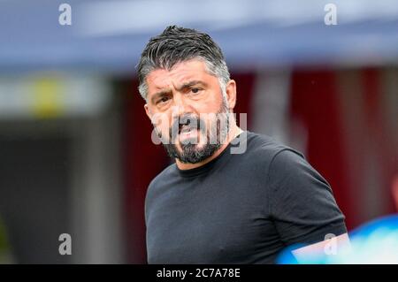 Bologna, Italien, 15 Jul 2020, Gennaro Gattuso (Coach SSC Napoli) während Bologna vs Napoli, italienische Serie A Fußballspiel - Credit: LM/Alessio Marini/Alamy Live News Stockfoto