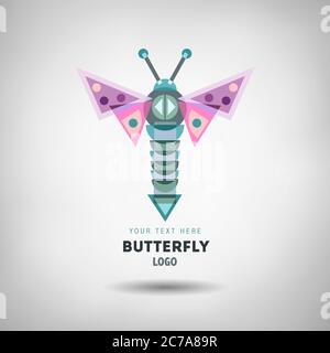 Abstraktes geometrisches Insektenlogo Stock Vektor