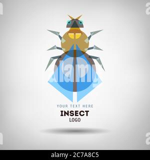 Abstraktes geometrisches Insektenlogo Stock Vektor