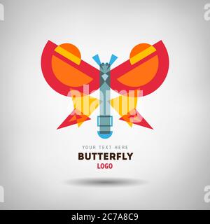 Abstraktes geometrisches Insektenlogo Stock Vektor