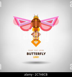 Abstraktes geometrisches Insektenlogo Stock Vektor