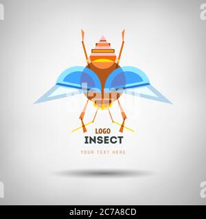 Abstraktes geometrisches Insektenlogo Stock Vektor