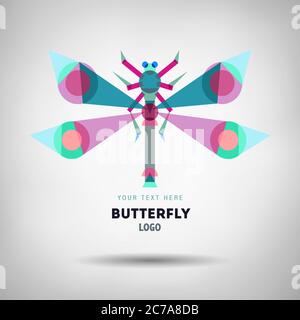 Abstraktes geometrisches Insektenlogo Stock Vektor