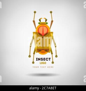 Abstraktes geometrisches Insektenlogo Stock Vektor