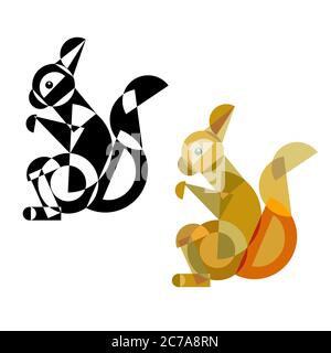 Abstrakt geometrische Stil Eichhörnchen Stock Vektor